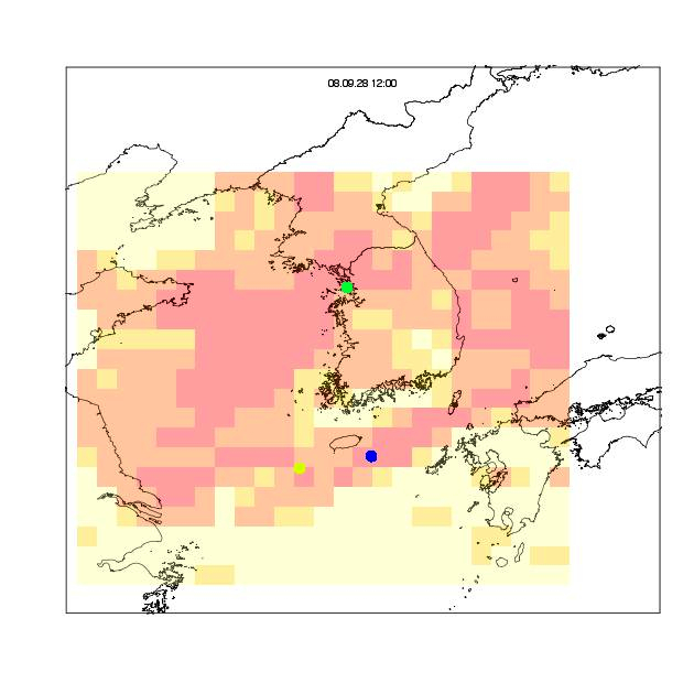Movements of Oriental honey-buzzards and the temporal change in the estimated thermal energies of higher altitudes (600-1000 m) in the East China Sea, the Korea/Tsushima Strait, and the Korea Peninsula during the  the 2006-2008 autumn